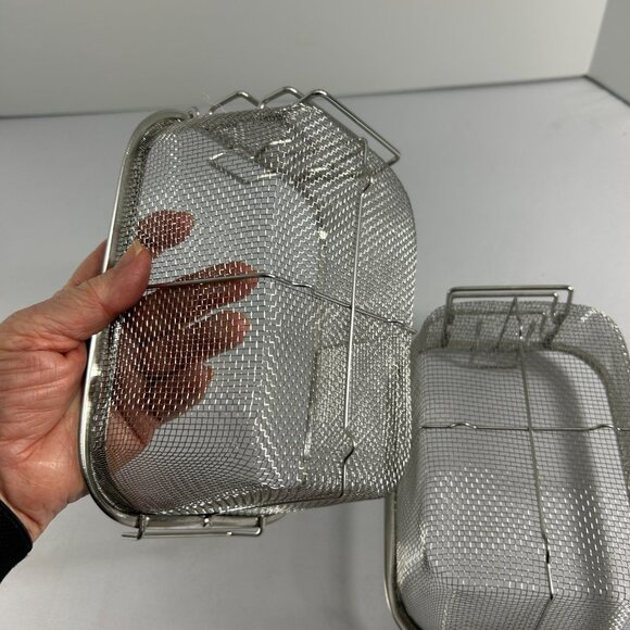 Lot 2 Fry Steamer Baskets Stainless Steel French Fries Potato Chips Strainer - Picture 7 of 8